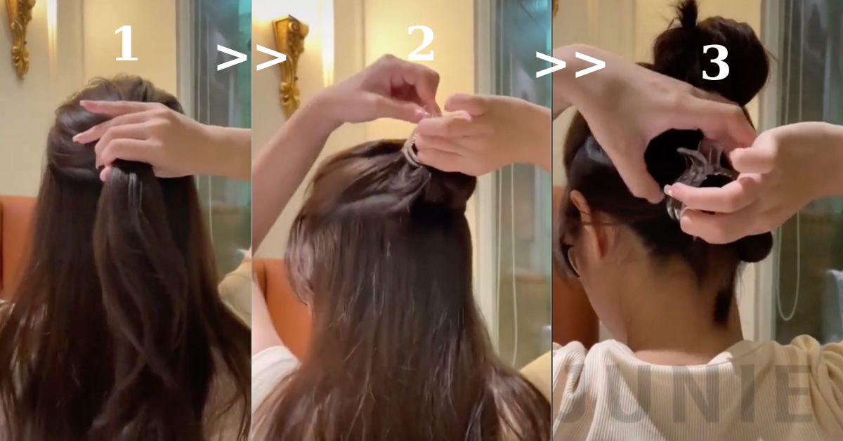 Cách Kẹp Càng Cua Cho Tóc Xoăn Sóng Nước Cực Đơn Giản